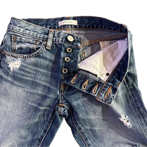 Moussy Distressed Slim Jeans - Picture 3 of 7